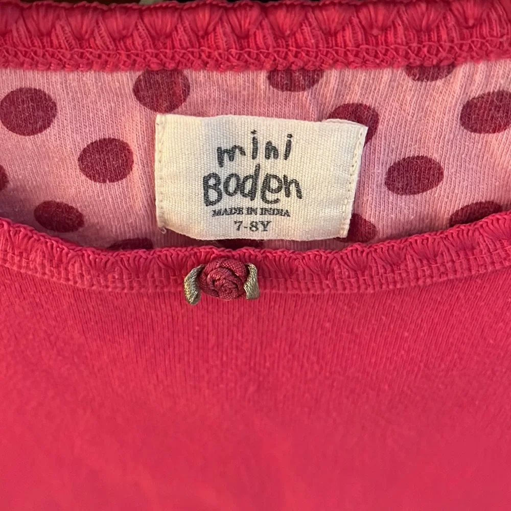 Mini Boden Girl’s pink long sleeve top, size 7._2
